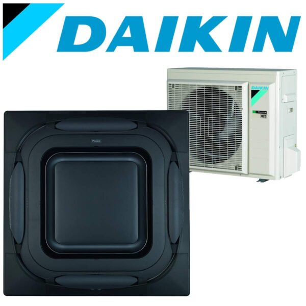 Set Daikin Klimaanlage Roundflow Deckenkassette FCAG design blende schwarz