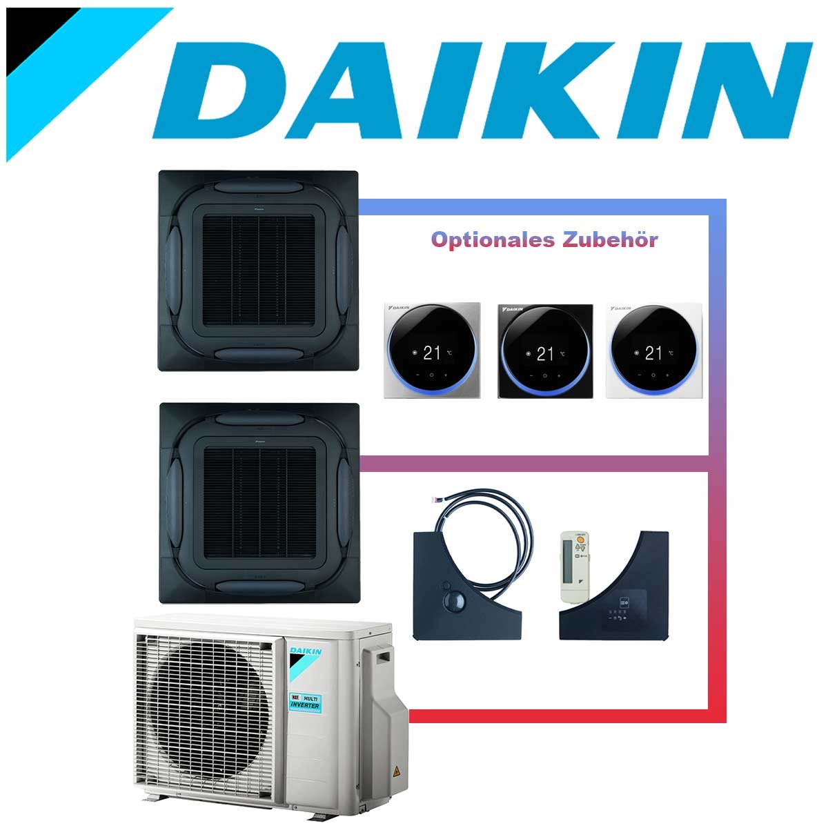 Daikin Klimaanlage Roundflow Deckenkassette FCAG schwarz