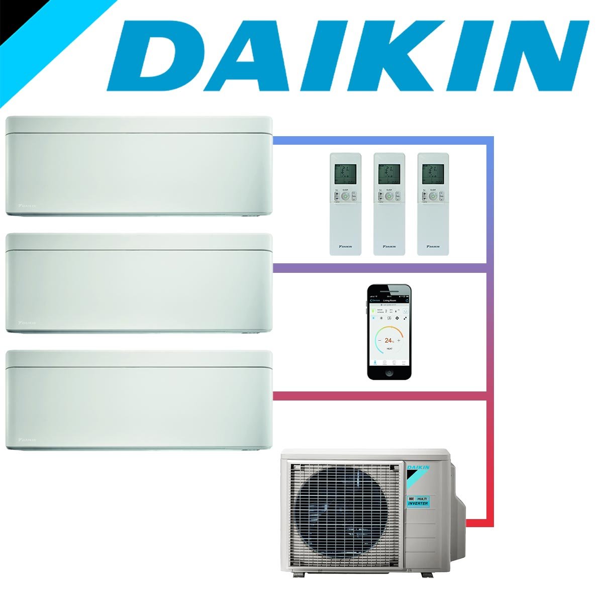 Klimaanlage Daikin Multisplit Stylish FTXJ Set Weiss