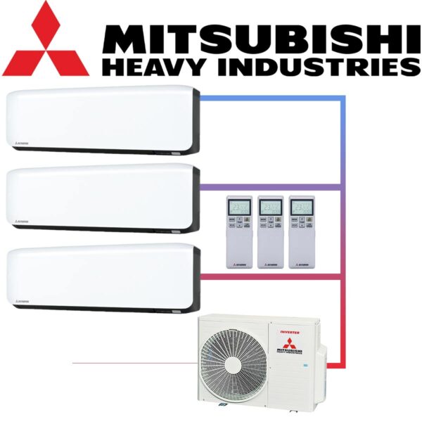 Klimaanlage Mitsubishi Multisplit SRK ZS WB Set weiss schwarz SCM50 60