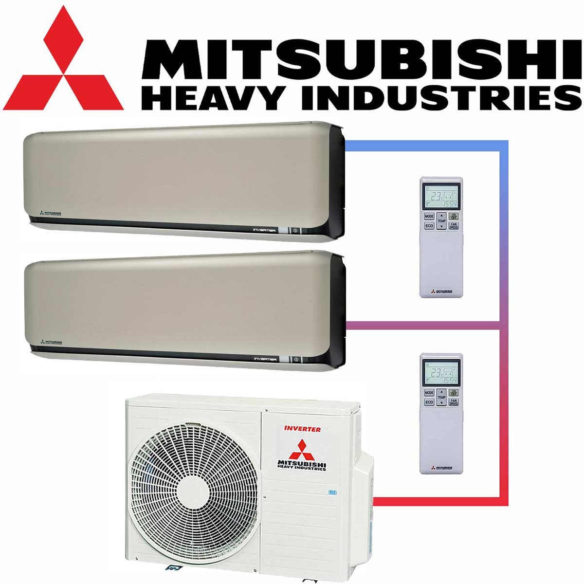 Klimaanlage Mitsubishi Multisplit SRK ZSX WFT Set titanium SCM50