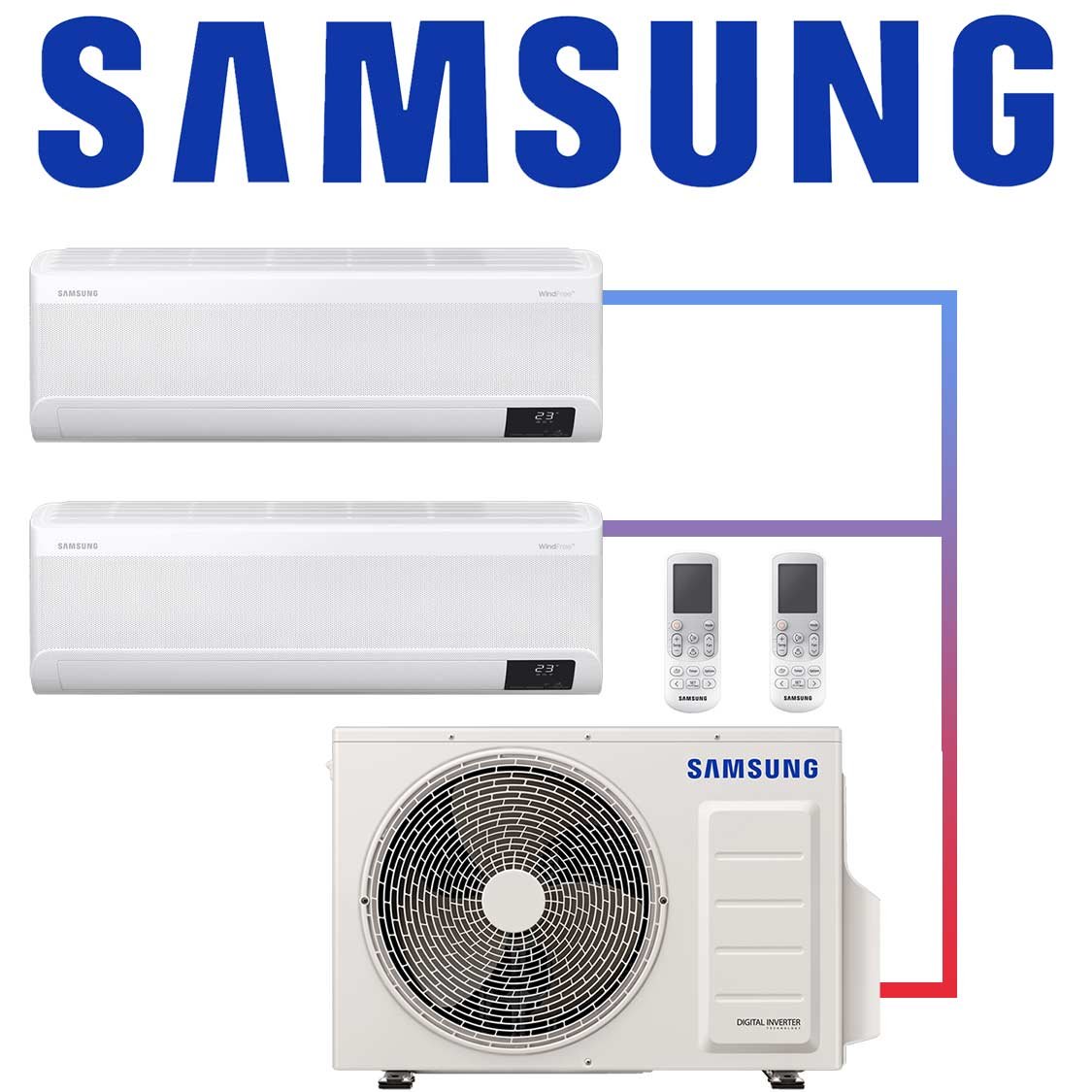 Samsung Wind Free Klimaanlage Elite Multisplit Set f r 2 R