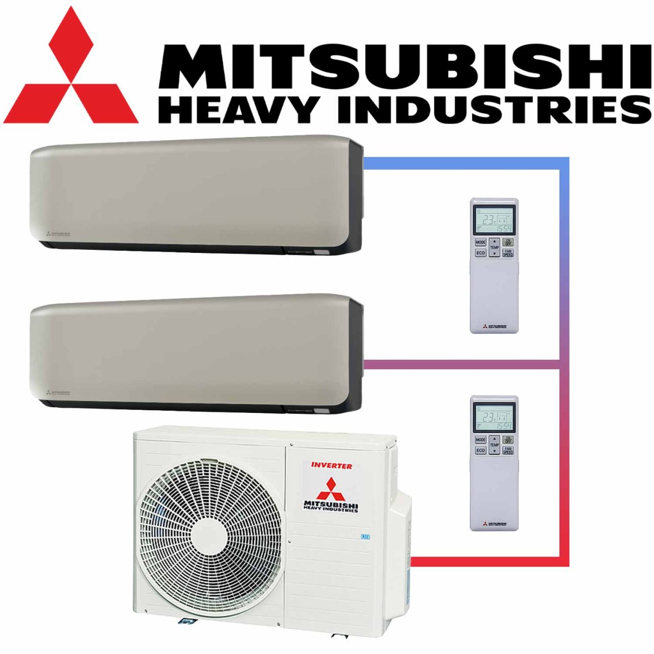 Klimaanlage Mitsubishi Multisplit SRK ZS WT Set titanium SCM50