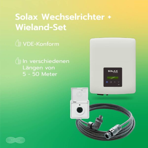 SolaX Wechselrichter X1 Mini 600 Watt mit Wieland Dose Stecker