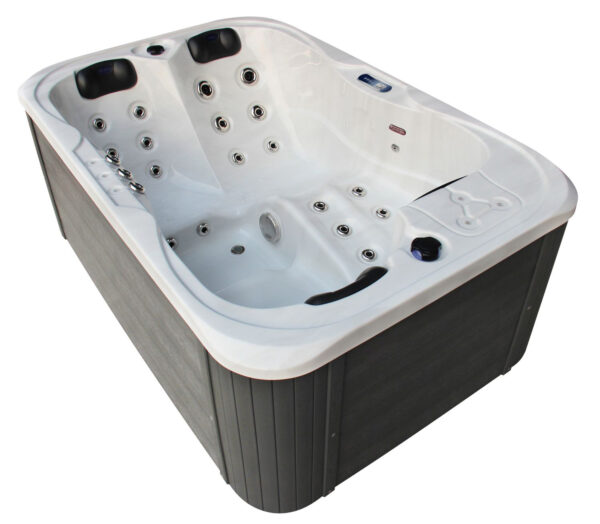 602 TroniTechnik Outdoor Whirlpool Spa TINO Weiss Silber Marmoriert 9