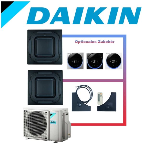 Daikin Klimaanlage Roundflow Deckenkassette FCAG design blende schwarz