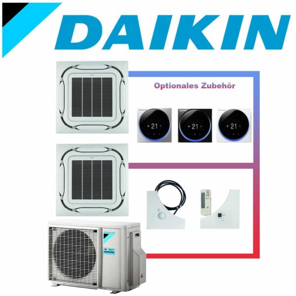 Daikin Klimaanlage Roundflow Deckenkassette FCAG standard weiss