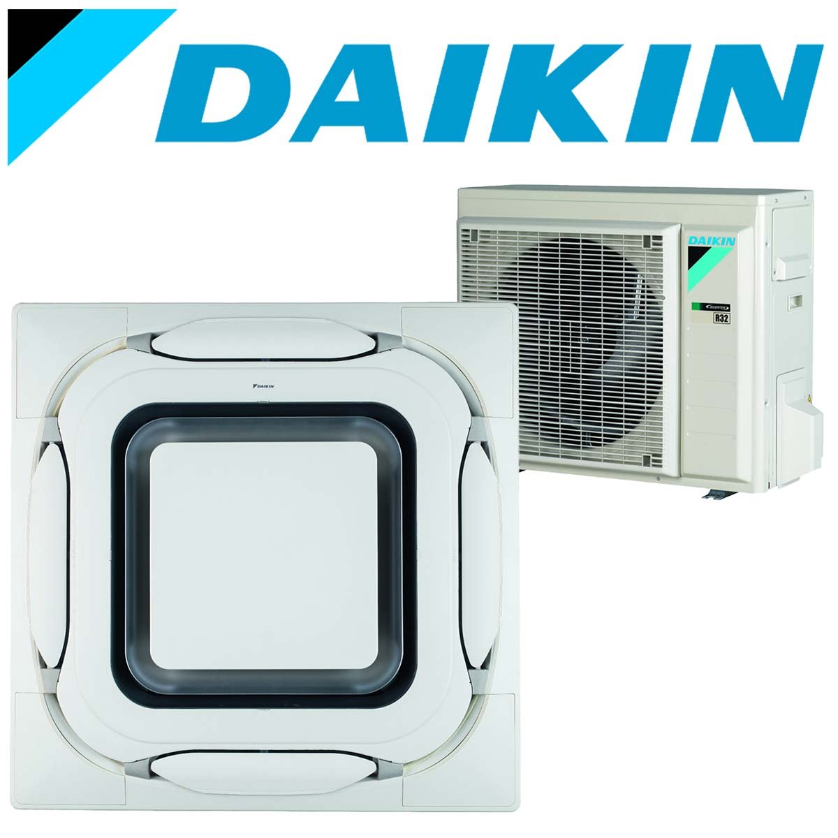 Set Daikin Klimaanlage Roundflow Deckenkassette FCAG design blende weiss