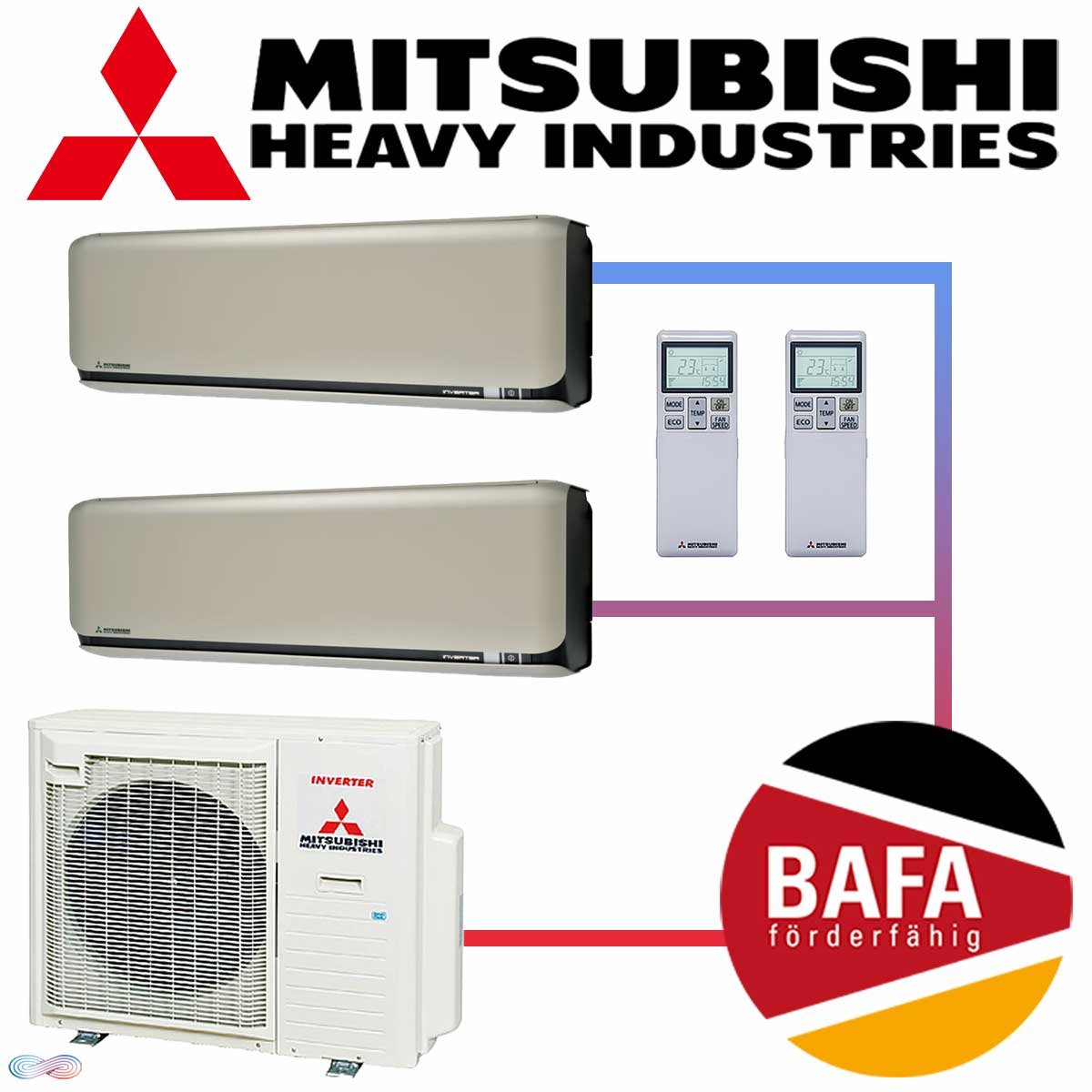 Klimaanlage Mitsubishi Multisplit SRK ZSX WFT Set weiss SCM50 2IE