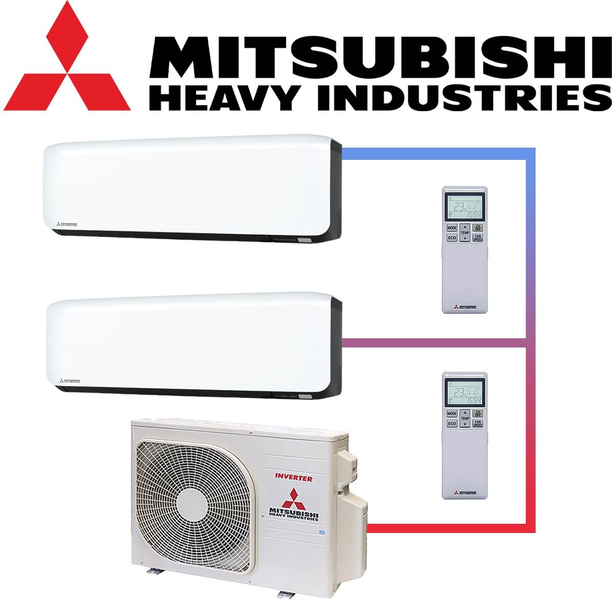 Klimaanlage Mitsubishi Multisplit SRK ZS WB Set schwarz weiss