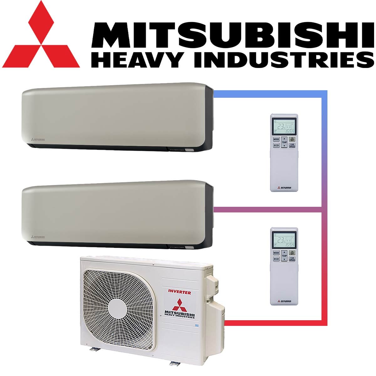 Klimaanlage Mitsubishi Multisplit SRK ZS WT Set titanium