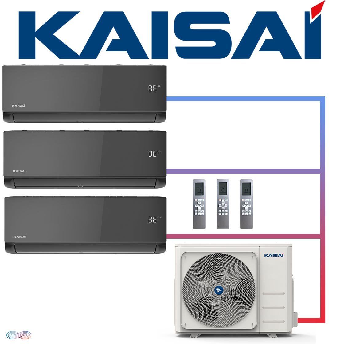 Kaisai Multisplit Klimaanlage ICE black 3x KLB