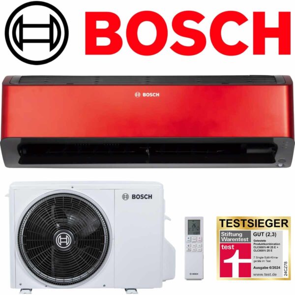 BOSCH Climate Class 8000i 25 ER Klimaanlage 2,5 kW SET | Rot""